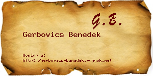 Gerbovics Benedek névjegykártya