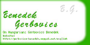 benedek gerbovics business card